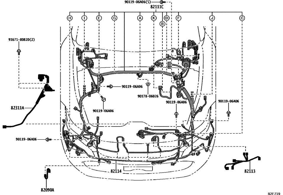 Toyota 82113-30800 WIRE, ENGINE ROOM, N