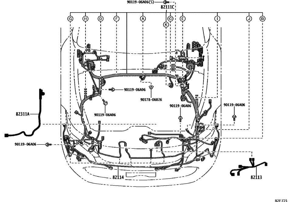 Toyota 82111-3FJ80 WIRE, ENGINE ROOM MA
