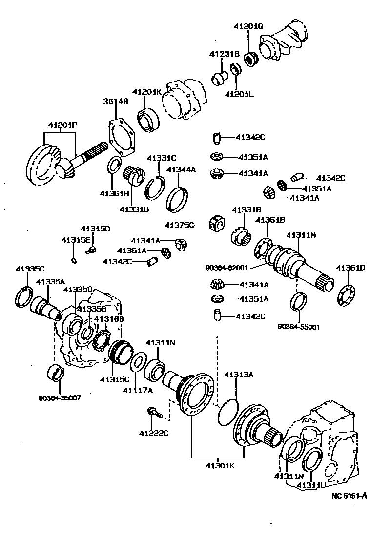 Toyota 90364-55001 Bearing, Needle Roll
