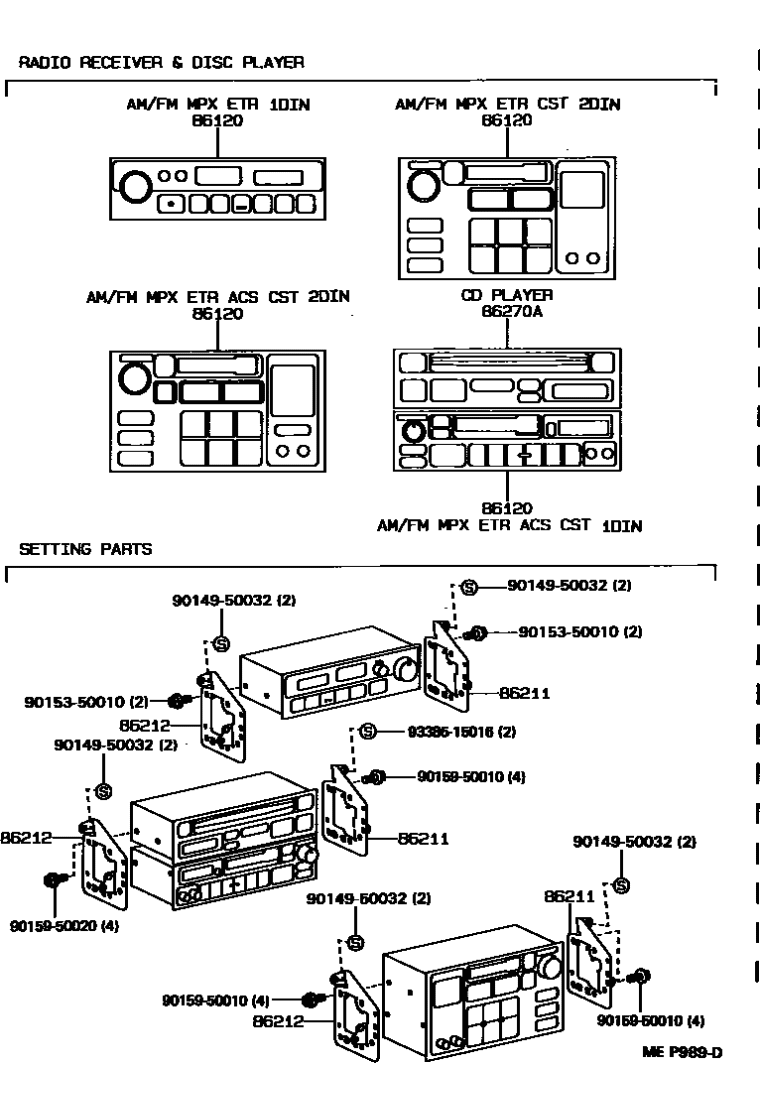 Toyota 90159-50010 Screw, w/Washer