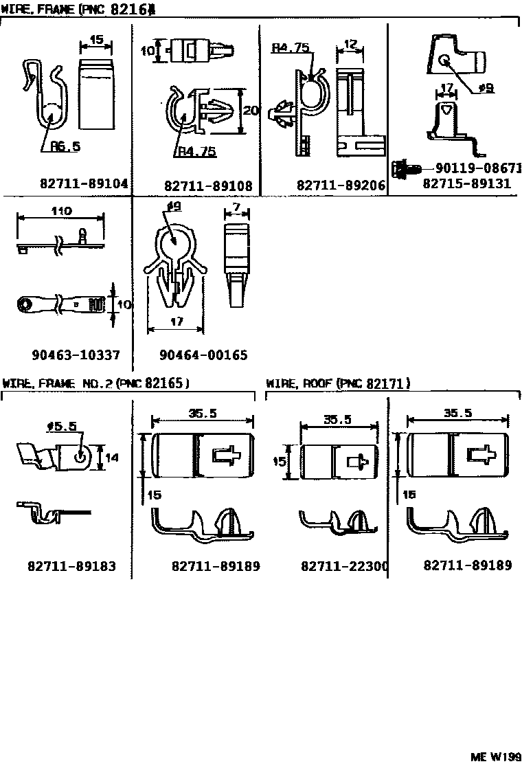 82711-22300 Genuine Toyota Clamp, Wiring HARNES