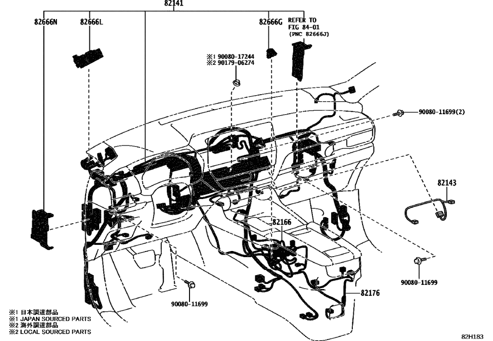 Toyota 82145-0E141 WIRE, INSTRUMENT PAN