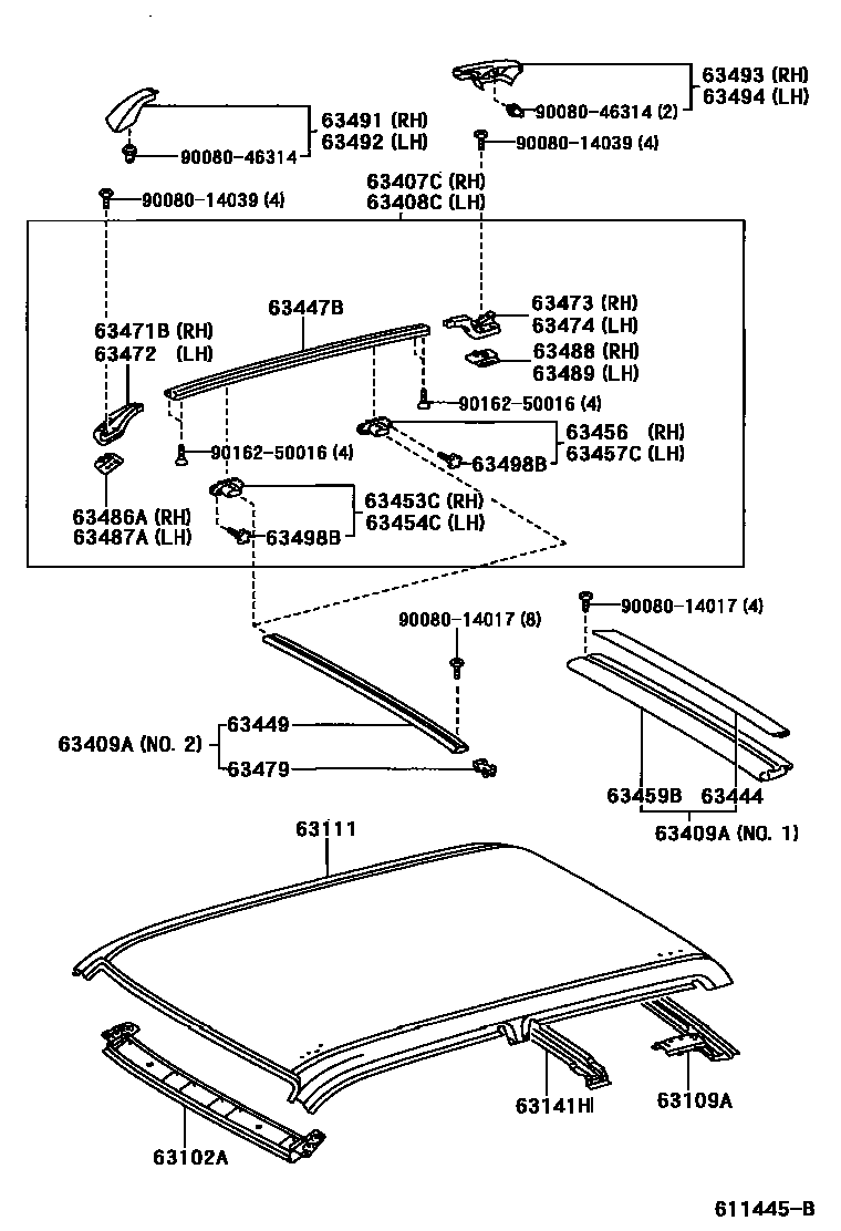 Toyota 63446-AD010 Protector, Roof Carrier