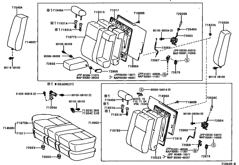 Toyota 71652-33030 Pad, Rear Seat Back, LH