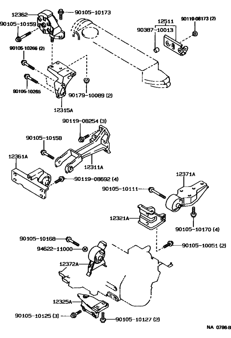 Toyota 90105-10266 Bolt, Washer Based H