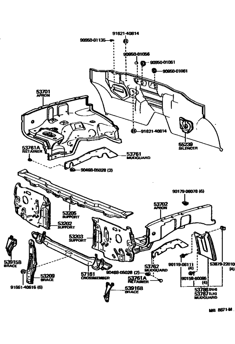 Toyota 76622-39016 MUDGUARD, Front, LH