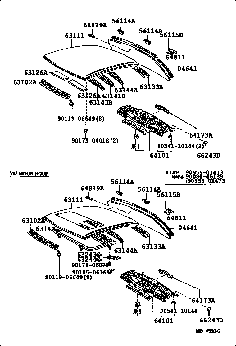 Toyota 90119-06649 Bolt, w/Washer