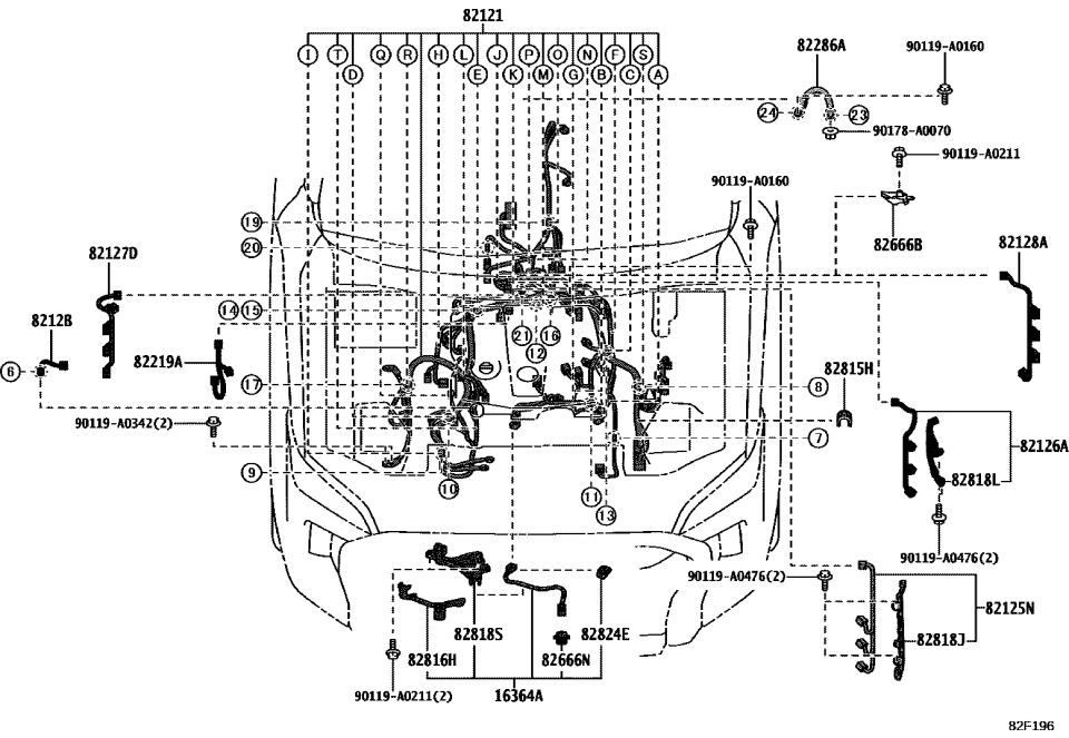 Toyota 82121-0C601 WIRE, ENGINE