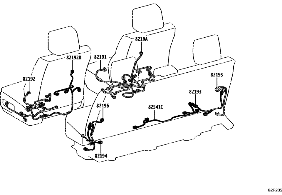 Toyota 82194-0C040 WIRE, RR SEAT, LH