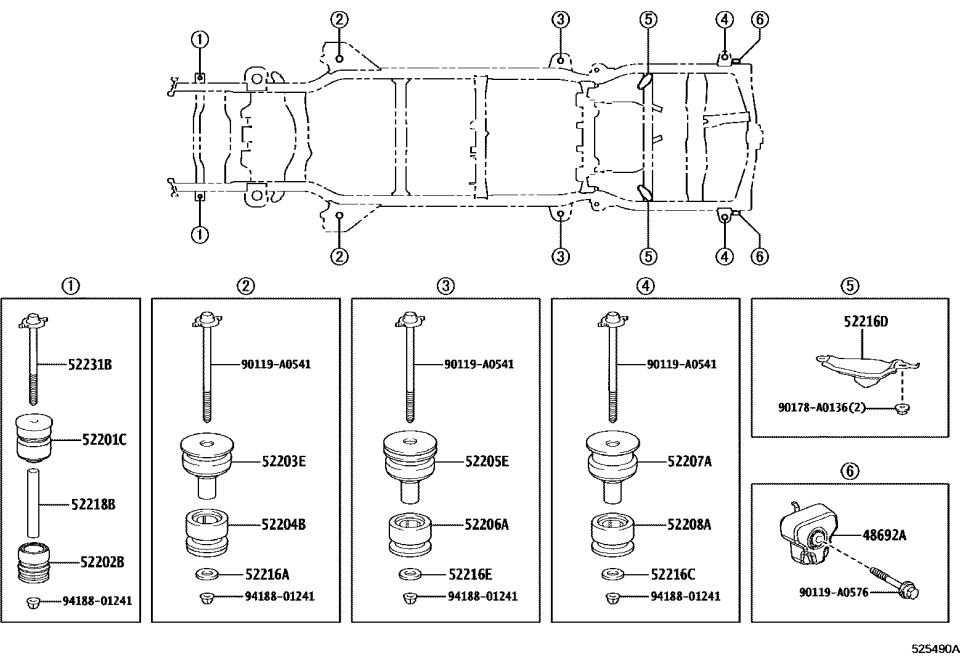 Toyota 52206-0C020 CUSHION SUB-ASSY, CA