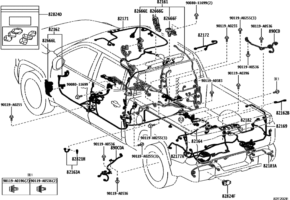 Toyota 82171-ANK90 WIRE, ROOF