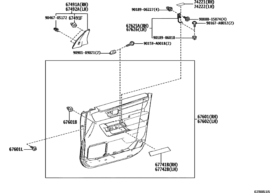Toyota 74221-0C100 COVER, DOOR ARMREST