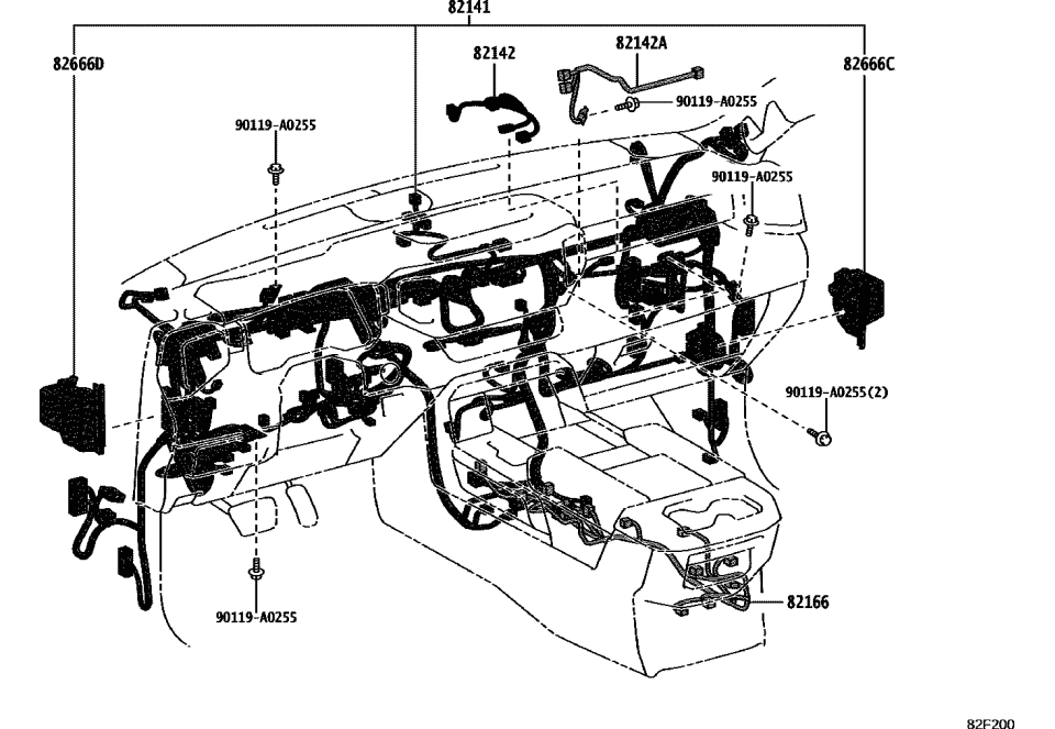Toyota 82141-0CN30 WIRE, INSTRUMENT PAN