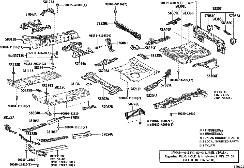 Toyota 91553-81085 Bolt, Flange