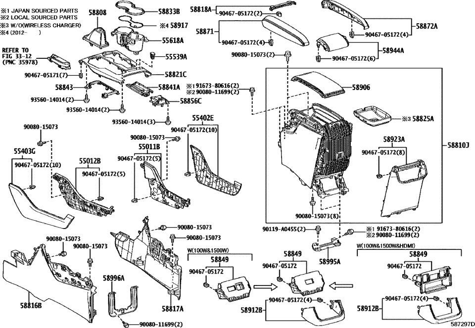 Toyota 58810-0E730-C0 BOX ASSY, CONSOLE