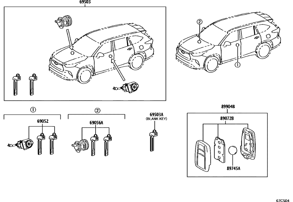 Toyota 89072-0E580 HOUSING SET, DOOR CO