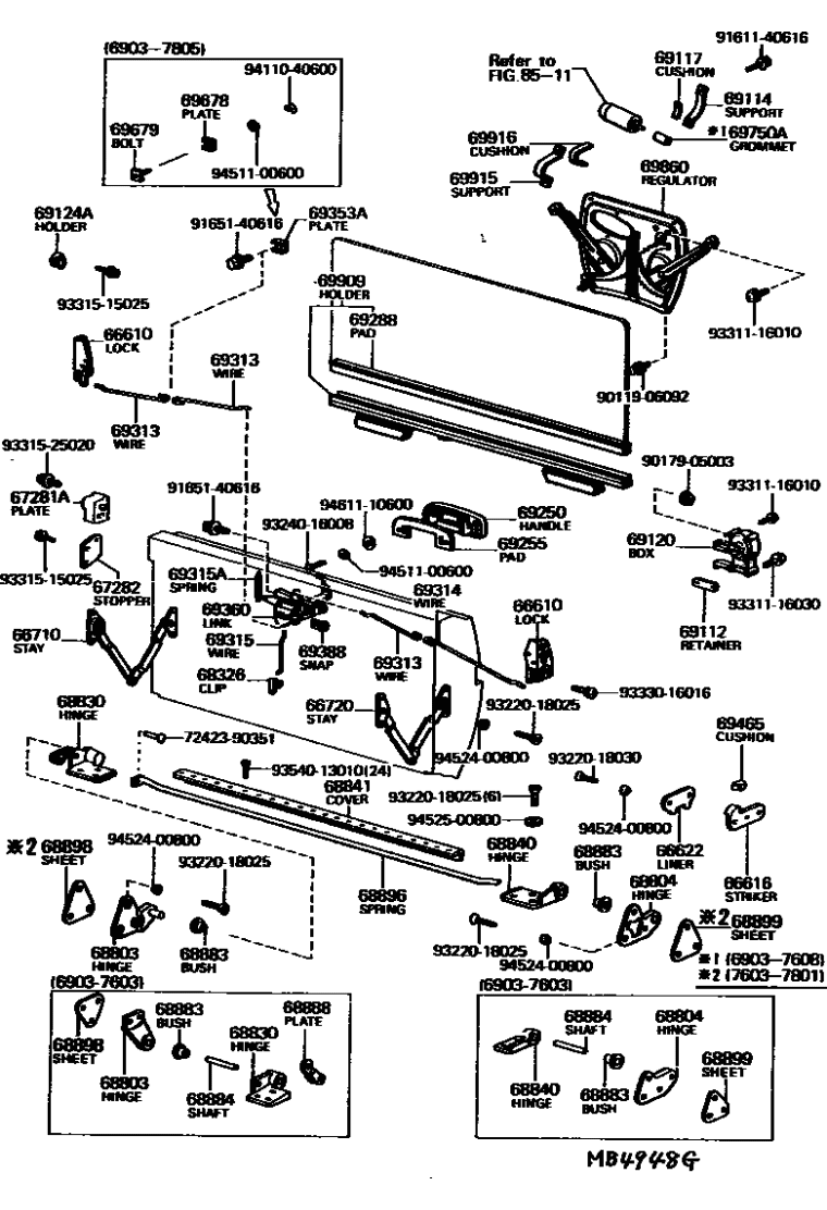 Toyota 72423-90351 Screw, TAILGATE TORS