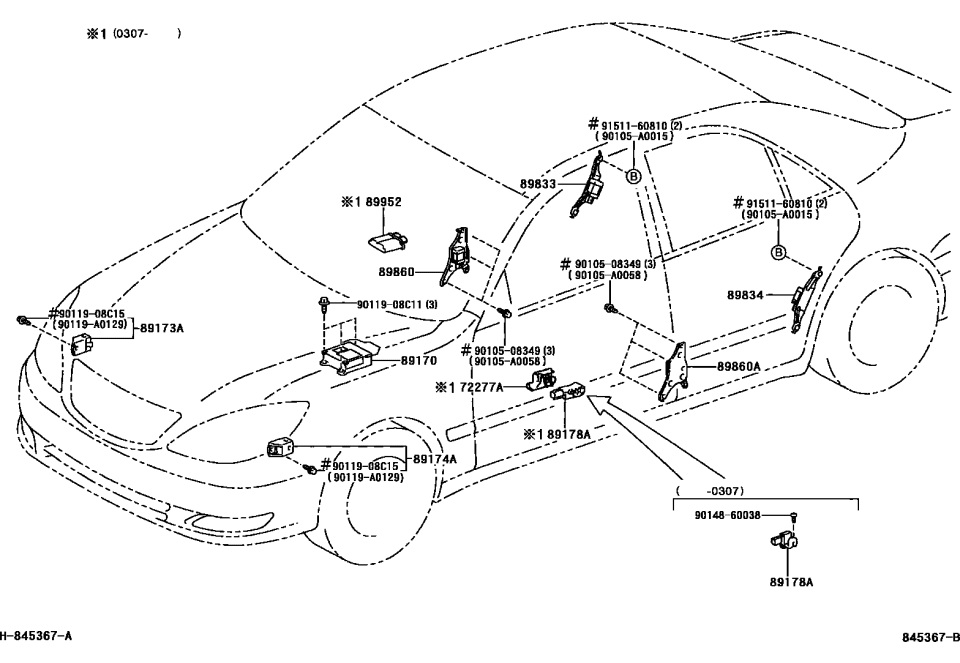 Toyota 90105-08349 Bolt, Washer Based H