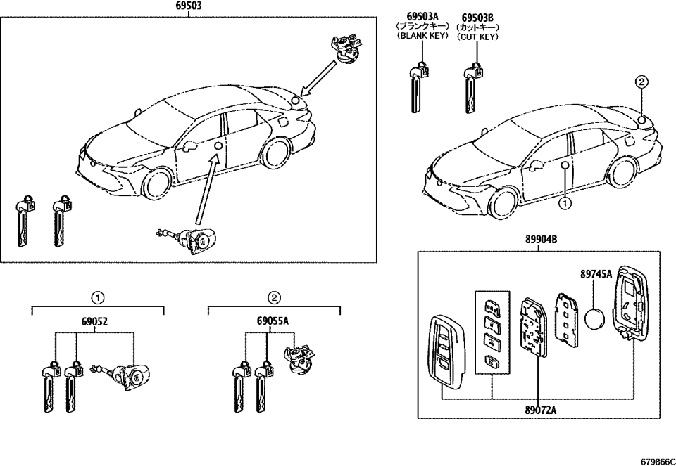 Toyota 69515-0A010 KEY, MASTER