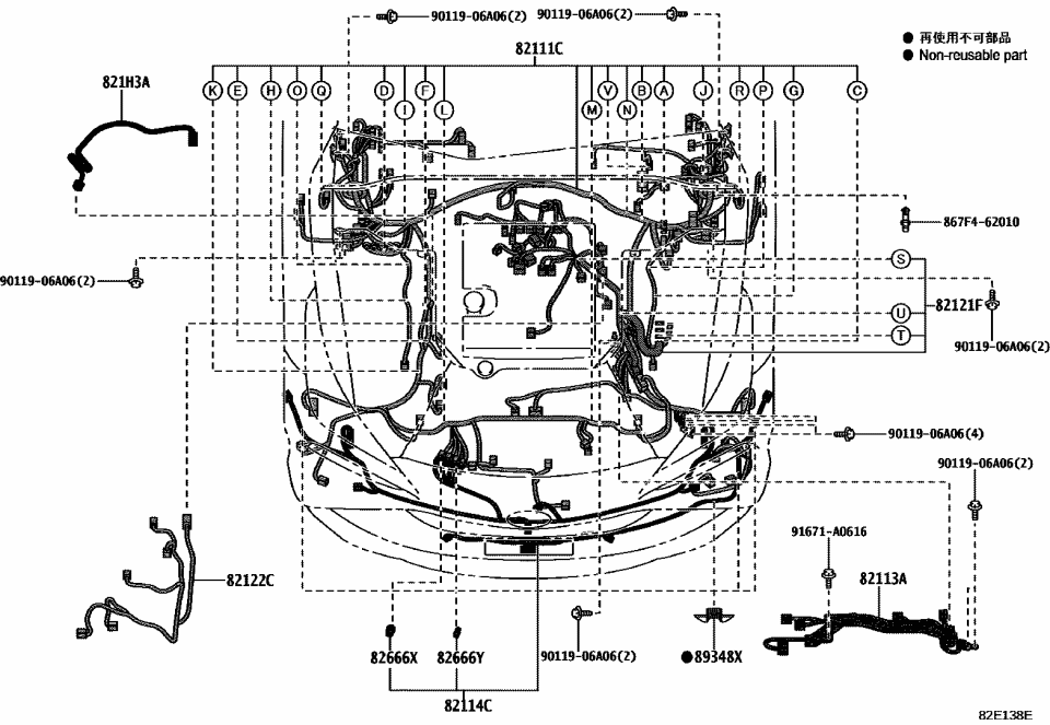82121-62060 Genuine Toyota WIRE, ENGINE