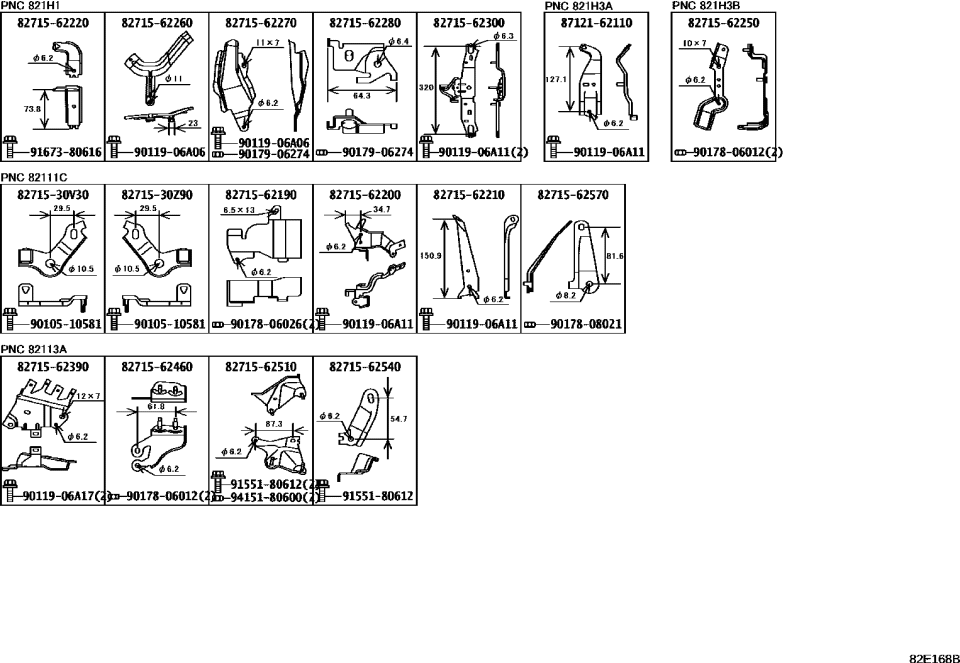 82715-62200 Genuine Toyota Bracket, Wiring HARN