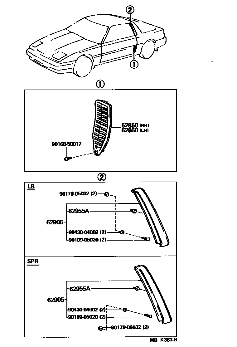Toyota 62906-14070 Louver, Quarter Ventilation
