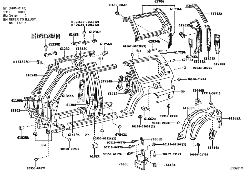 Toyota 61667-60030 Seal, Quarter Panel