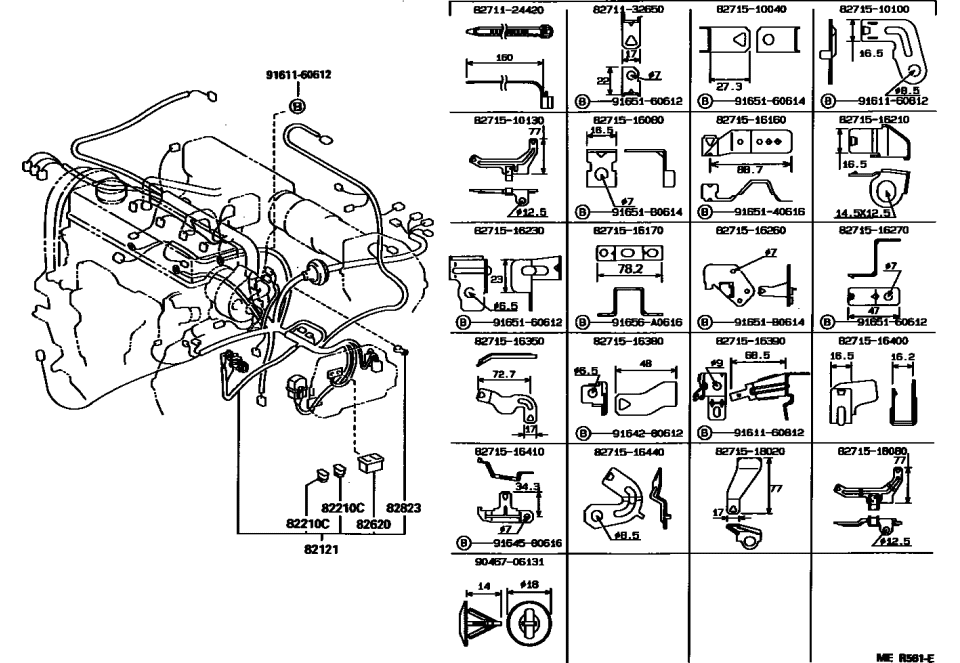 Toyota 82715-10040 Bracket, Wiring HARN