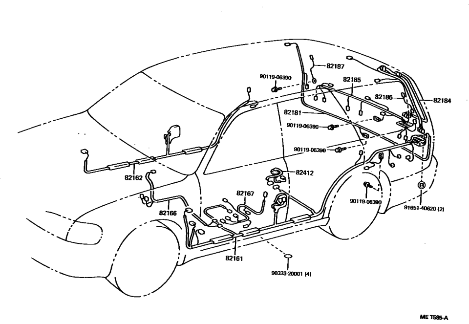 Toyota 82185-06010 Wire, Back Door