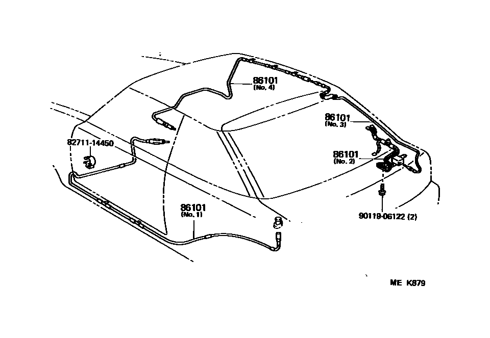 Toyota 82711-14450 Clamp, Wiring HARNES