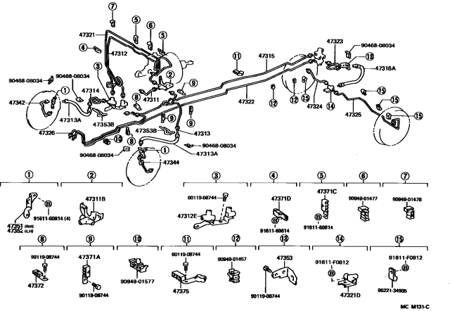 1992 Toyota Pickup 2 Wheel Drive-NAP Brake Tube & Clamp Diagram 3