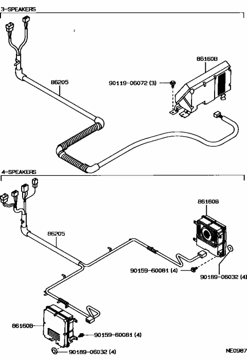 1992 Toyota Pickup 2 Wheel Drive-NAP Speaker Diagram 2