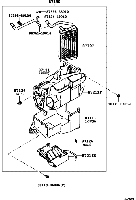 1992 Toyota Pickup 2 Wheel Drive-NAP Heating & Air Conditioning - Heater Unit & Blower Diagram 2