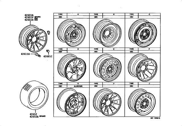1992 Toyota Pickup 2 Wheel Drive-NAP Disc Wheel & Wheel Cap Diagram 4