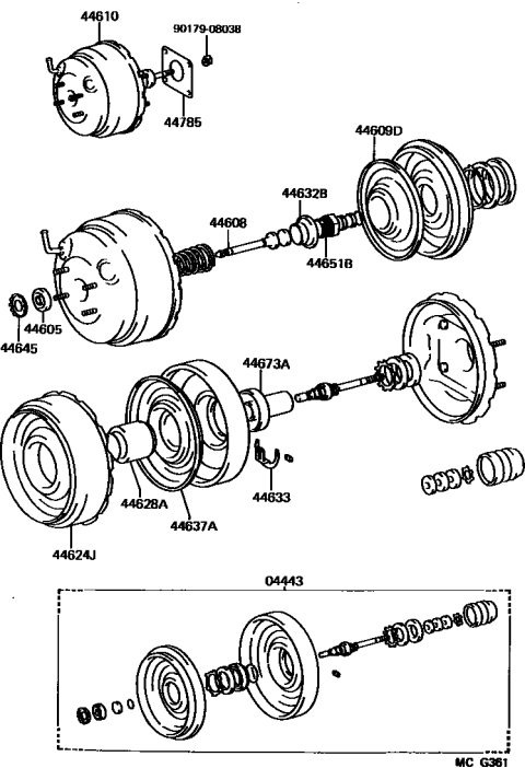 1992 Toyota Pickup 2 Wheel Drive-NAP Brake Booster & Vacuum Tube Diagram 3