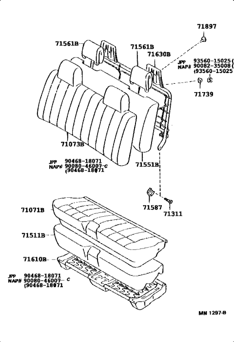 1992 Toyota Pickup 2 Wheel Drive-NAP Seat & Seat Track Diagram 4