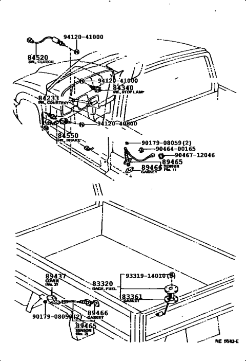 1992 Toyota Pickup 2 Wheel Drive-NAP Switch & Relay & Computer Diagram 3