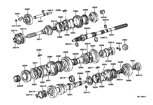 1992 Toyota Pickup 2 Wheel Drive-NAP Transmission Gear (MTM) Diagram 3