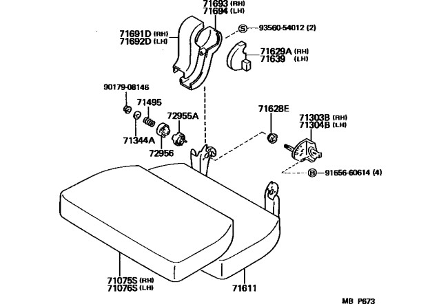 1992 Toyota Pickup 2 Wheel Drive-NAP Seat & Seat Track Diagram 5