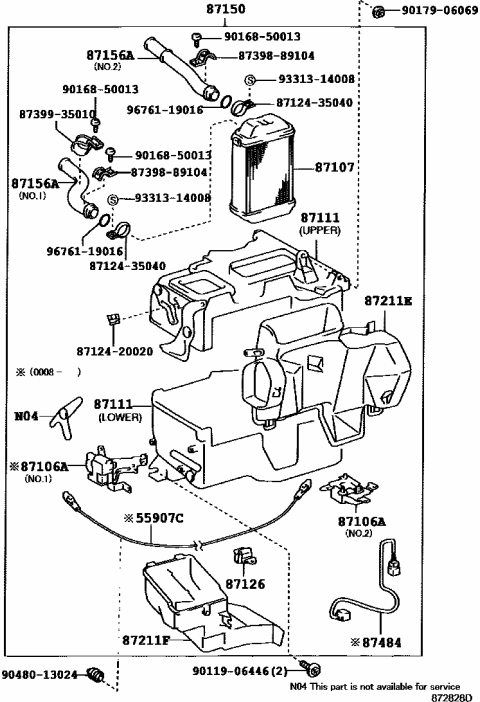 2002 Toyota 4Runner Heating & Air Conditioning - Heater Unit & Blower Diagram 3
