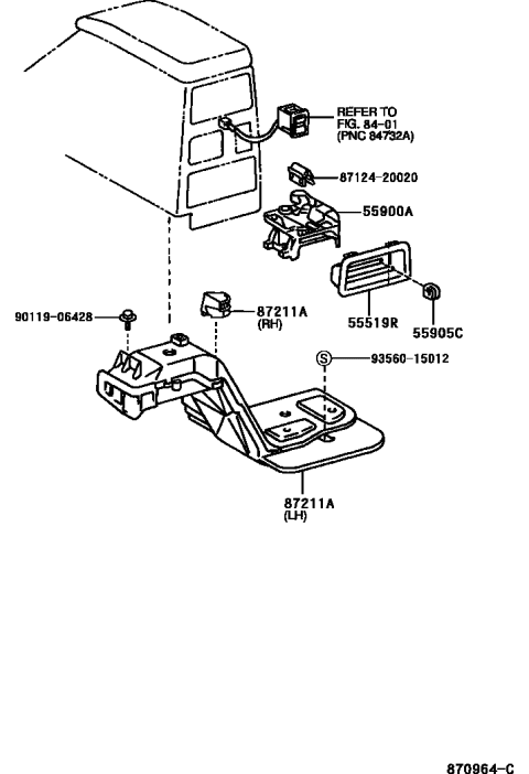 2002 Toyota 4Runner Heating & Air Conditioning - Control & Air Duct Diagram 4