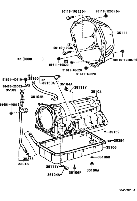 2002 Toyota 4Runner Transmission Case & Oil Pan (ATM) Diagram 2