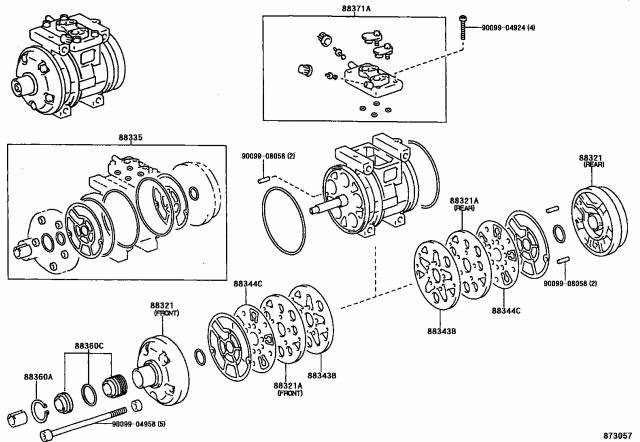2002 Toyota 4Runner Heating & Air Conditioning - Compressor Diagram 3