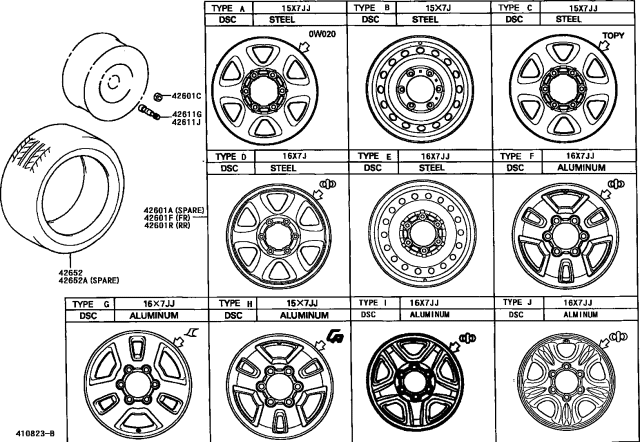 2002 Toyota 4Runner Disc Wheel & Wheel Cap Diagram 3
