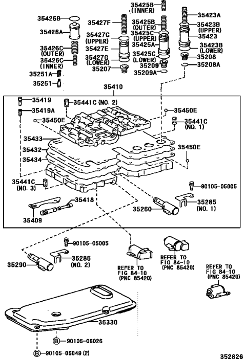 2002 Toyota 4Runner Valve Body & Oil Strainer (ATM) Diagram 5
