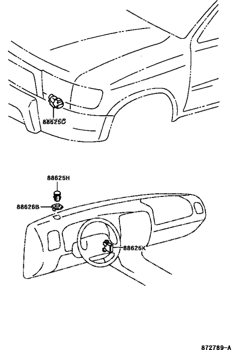 2002 Toyota 4Runner Heating & Air Conditioning - Control & Air Duct Diagram 5
