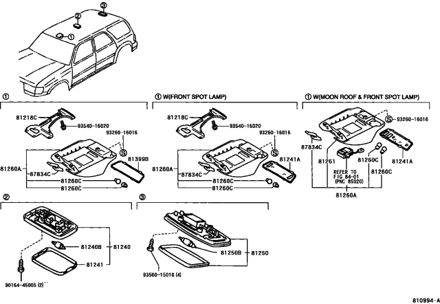 2002 Toyota 4Runner Interior Lamp Diagram 2
