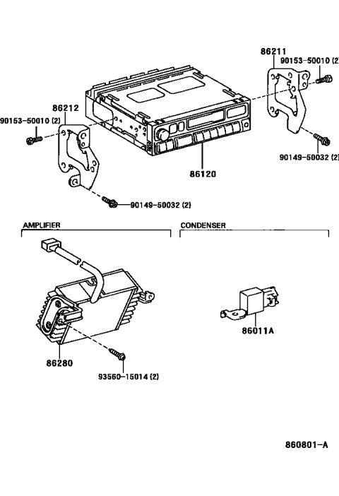 2002 Toyota 4Runner Radio Receiver & Amplifier & Condenser Diagram 2