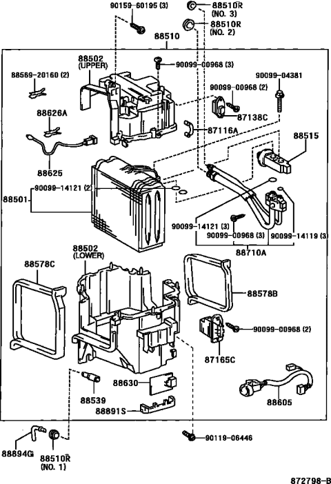 2002 Toyota 4Runner Heating & Air Conditioning - Cooler Unit Diagram 2