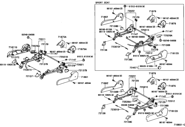 2002 Toyota 4Runner Seat & Seat Track Diagram 4